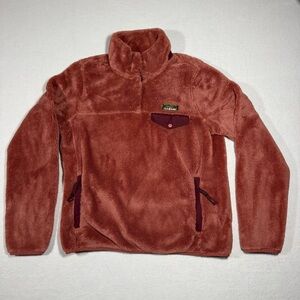 L.L.Bean Women's Hi-Pile Fleece Pullover Canyon Rose Size XS Petite EUC
